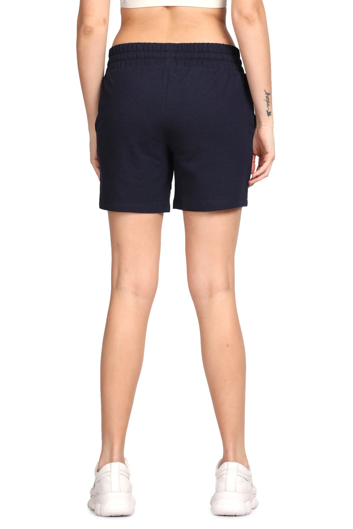 Navy Blue Bamboo & Organic Cotton Lounge Shorts Women